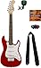 Squier by Fender Mini Strat Electric Guitar - Red Bundle with Tuner, Strap, Picks, Austin Bazaar Instructional DVD, and Polishing Cloth