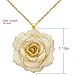 DEFAITH Real Rose Pendant Necklace 24K Gold Dipped, Best Gifts for her Wife Girlfriend Mother Women for Anniversary Valentine's Day Birthday Christmas Gift - Ivory, Classic Rose