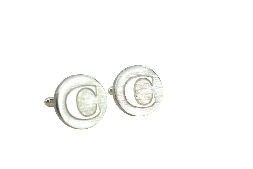 Letter C Cufflinks - Unique UK Made Rustic Design Letter C Cufflinks For Men