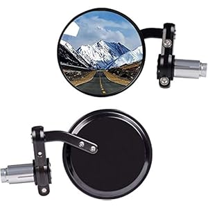 KAWELL Achteraanzicht zijspiegel ronde bar end convex Hawk-oog motorspiegel voor 7/8 inch greep bars geschikt voor de…