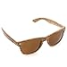 WearMe Pro Faux Wood Reflective Color Lens Horn Rimmed Sunglasses (Light Wood Print, 54)