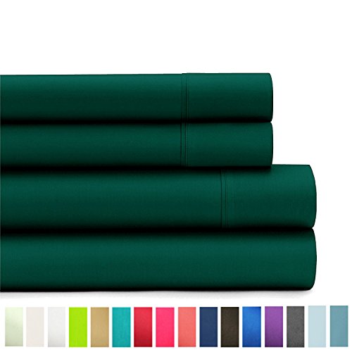 American Home Collection Deluxe 4 Piece Bed Sheet Sets Highest Quality of Brushed Microfiber Wrinkle Resistant Silky Soft Touch (Twin, Forest Green)