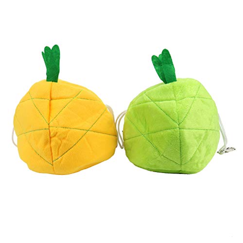 Pomeat Hamster Bed House, 2 Pack Hamster Bedding Winter Hanging Fruit Pineapple Warm Bed Nest Accessories for Mini Small Animal Mice, Rat, Sugar Glider, Chinchilla