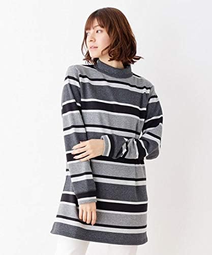 Amazon シューラルー Shoo La Rue 裏シャギーボーダーワンピース 03 L ブラック 319 ワンピース チュニック 通販