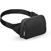 Bomvabe 1L Everywhere Belt Bag for Women Teen Girls Boys, Small Fanny Pack with Adjustable Belt 53", Waist Bag with Multiple Pockets, Crossbody Bag for Travel Gym Running Hiking Cycling, Black