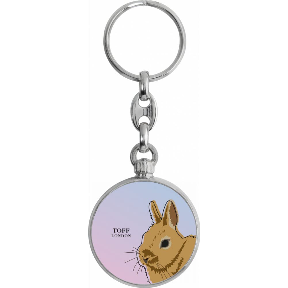 Toff London Brown Netherland Dwarf Rabbit Head Keyring