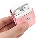 AirPods Case Lunies Anti-Lost Leather Protective Cover for Apple AirPods Charging Case Pink