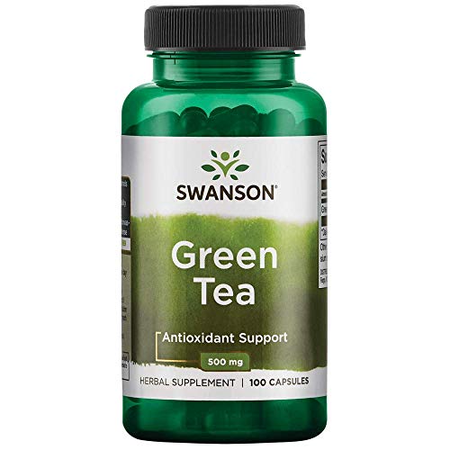 Swanson Green Tea Extract Supplement: 500 MG Green Tea Leaf Powder - Antioxidant Rich Supplements to Aid Weight Management - 100 Capsules