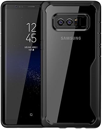 Samsung Galaxy Note 8 Phone HCOBCK Crystal Clear Minimalist Transparent PC Back TPU Bumper [Drop Protection] Scratch Resistant Natural Shape Protective Cover for Galaxy Note8 - Clear 2017 (Black)