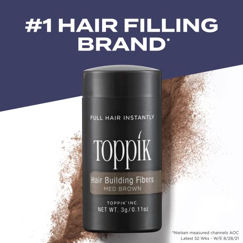 Toppik Hair Building Fibers, Medium Brown, 27.5g Fill In Fine or