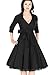 Miusol Women's Deep-V Neck Classical Bow Belt Vintage Casual Swing Dress