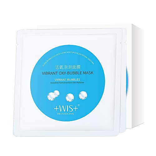 WIS Vibrant Oxygen Foaming Bubble Face Facial Mask Sheet 10 Pack,Detoxifying Purifying Hydrating for Cleansing Radiant Skin