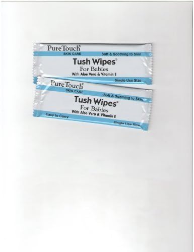 PureTouchTush Wipes for Babies Individual Flushable Moist Wipes, 12 Count