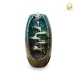MountainMist Backflow Incense Burner | Incense Burner Holder | Premium 10 Pack Waterfall Backflow Incense Cones Included | Perfect Ornament Holder or Room Scent Diffuser | Bakhoor Burner Zen Decor