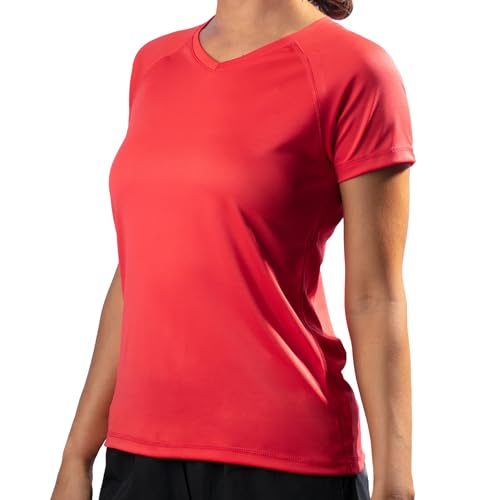 Kanu Surf Women's Solid Upf 50+ Swim Tee, Red, Small