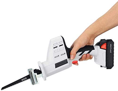 WUAZ Elektrische Pruning Saw, 21V Elektrische Akku-Säbelsäge Lithium-Batterie Sägen Holz Metall Kettensägen Cutting… – Bild 3