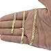 Unisex 14k Yellow Gold Solid 4mm Cuban Curb Chain Bracelet or Anklet, 7