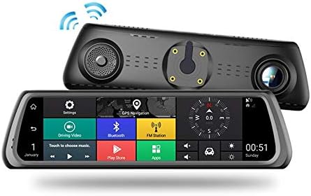 HUAXING Dash Cam 10 inch Full Screen 4G Touch IPS Special Car Rear View Reversing Mirror with GPS Bluetooth WiFi Android 5.1 for Uber/Rideshare/Cab Driver