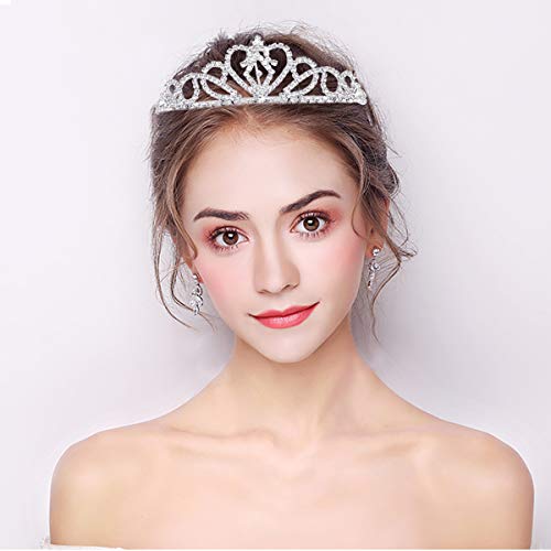 Didder Silver Crystal Tiara Crown for Women, Headband Princess Elegant Rhinestone Crown with Combs for Women Girls Bridal Wedding Prom Birthday Party