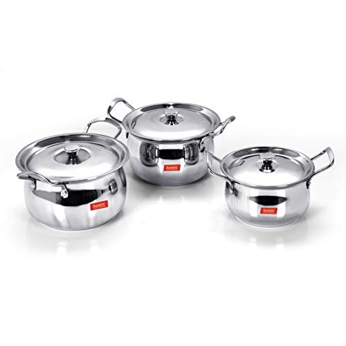 Sumeet Stainless Steel Induction and Gas Stove Friendly Cook and Serve