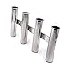 4 Tubes Links Fishing Rod Holders Rack Rests,Rod Rack Pod Polished Stainless Steel Wall Mounted Fishing Rod Holders for Boat Marine Sporting