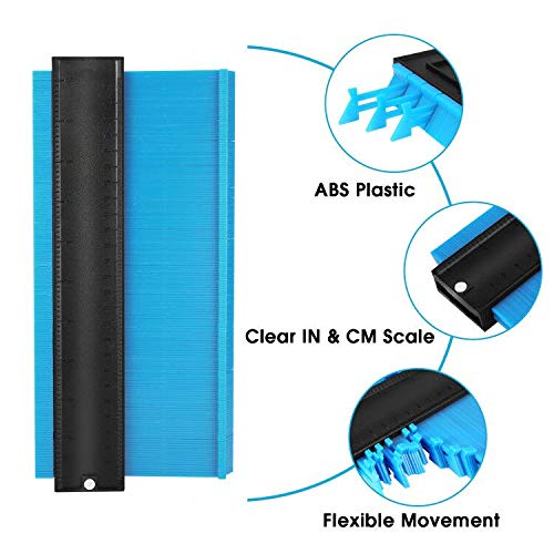 KEGOUU Contour Gauge 10 Inch Profile Gauge Measure Ruler Contour Duplicator for Precise Measurement Tiling Laminate Wood Marking Tool
