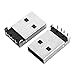 uxcell 20 Pcs USB Male Type A Port Right Angle 4 Pin DIP Jack Socket Connector