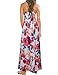 Leadingstar Women's Graceful Floral Party Maxi Dress, Strapless-White Orange Flower