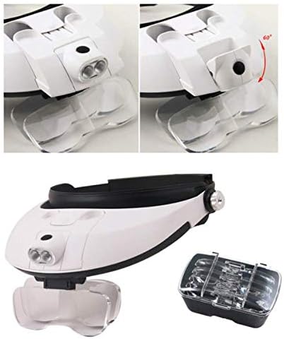 Headband 5Lens Binoculars Third Hand Magnifier Light Jewelry Repair Reading Magnifying Glass Dental loupes