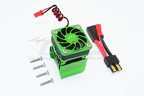 Traxxas TRX-4 Trail Defender Crawler Upgrade Parts Aluminum 35mm Motor Heatsink With Cooling Fan - 1 Set Green