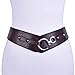 Retro Wide Metal Interlock Buckle Womens Elastic Waist Belt Cinch