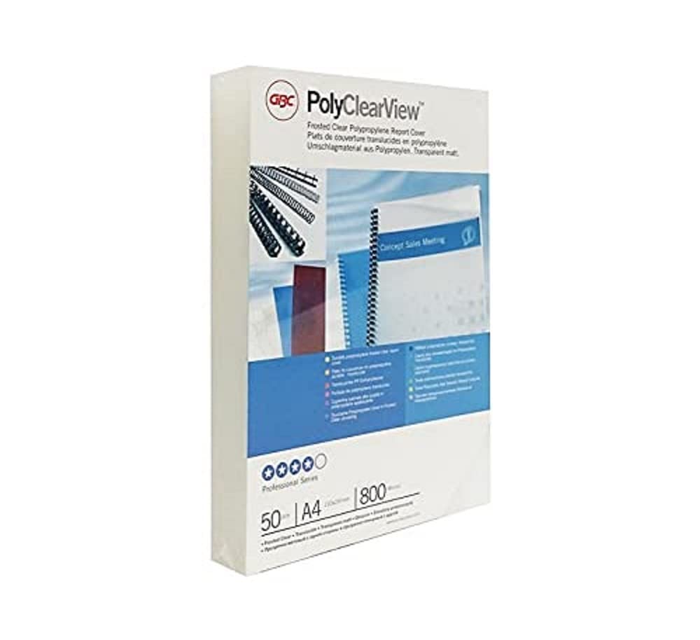 GBC SP425800 Binding Covers, Polypropylene, Pack of 50, Transparent