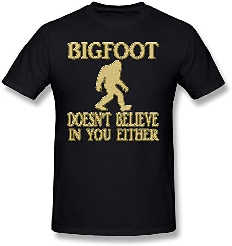 Bigfoot Doesn't Believe In You Either Men's Casual T Shirt Comfy Short Sleeve Top Tee Round Neck XL
