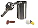 Titanium Large Single Chamber Waterproof, Airtight, Corrosion Resistant Keychain Pill Fob Storage Container Case (Polished)