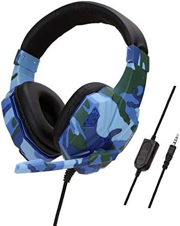 Youpeck カモフラージュ シングル 3 5mm Auxステレオ有線コンピュータヘッドセット オーバーイヤーゲームヘッドフォン マイク付き ボリュームコントロール Ps4 Pc Xbox Oneコントローラー 会議通話 オンラインクラス用 ブルー Lovinghh Com