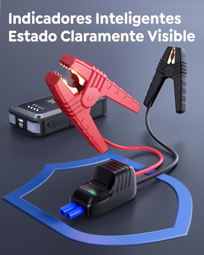 TREKURE Arrancador de Batería de Auto 4500A, Arrancador de Batería Portatil de hasta 9.0L Gasolina y 8.5L Diésel, Puerto USB-C, Luz LED 4 en 1 y Protección Inteligente
