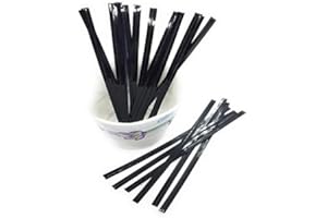 Weststone 100pcs 4" Black Metallic Twist Ties foil Twist Ties for Cello Bags Treat Bags in Birthday Party Wedding Party