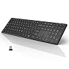 Wireless Keyboard, WisFox 2.4G Ultra Slim Portable Computer Keyboard, Full Size Keyboard with Number Pad, Silent…