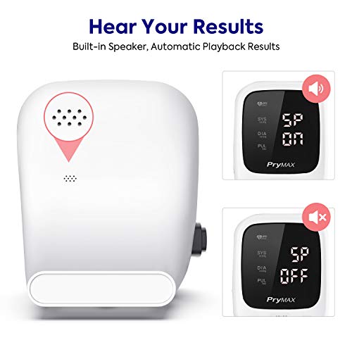Blood Pressure Monitor Upper Arm, PRYMAX Accurate Automatic Digital BP Machine with Large Cuff 8.7 to 16.5in, LED Display, 2 Users 180 Sets Memory, 4 AAA Batteries Included, FDA Approved