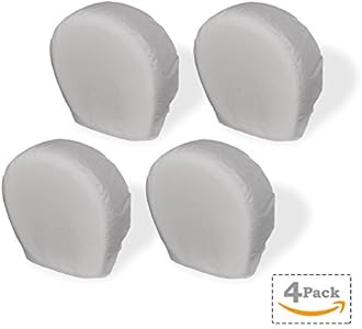 Explore Land Tire Covers 4 Pack - Tough Wheel Protector for Truck, SUV, Trailer, Camper, RV Universal Fits Tire Diameters 32-34.75 inches, Charcoal