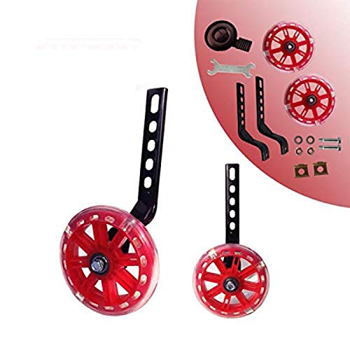 Photo 1 of * MISSING PARTS* HUWAY Training Wheels Flash Mute Wheel Bicycle stabiliser Mounted Kit Compatible for Bikes of 12 14 16 18 20 Inch? 1 Pair (red)