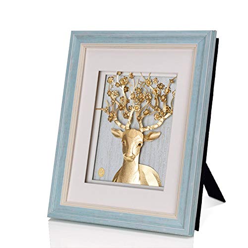 MQW Modern Minimalist Home Decoration Living Room Painting/Porch/Bedroom Creative Three-Dimensional Gold Foil Painting Delicate and Beautiful (Color : Blue)