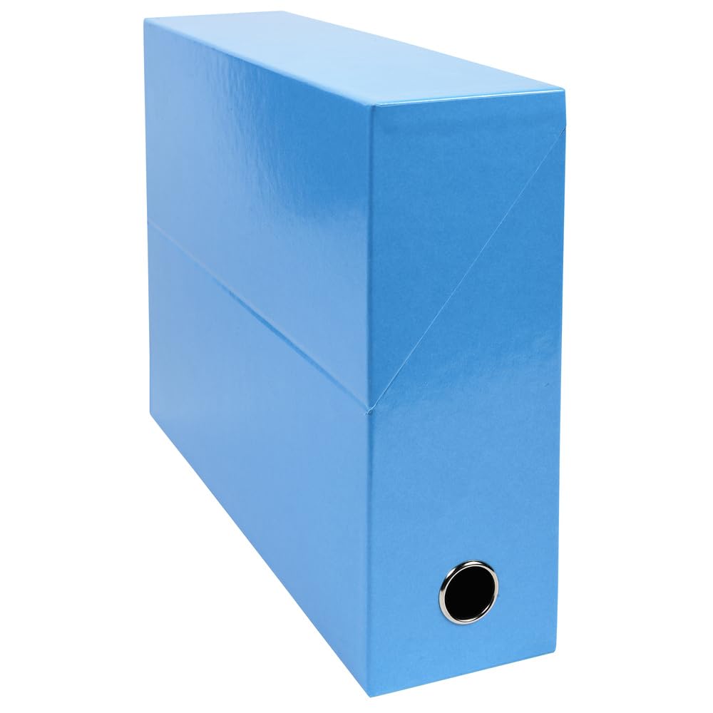 Exacompta - Ref 89927E - Iderama Collection - Transfer Box - 250 x 330 x 90mm in Size, Suitable for Holding A4 Documents, Premium Plastic-Coated Pressboard - Light Blue