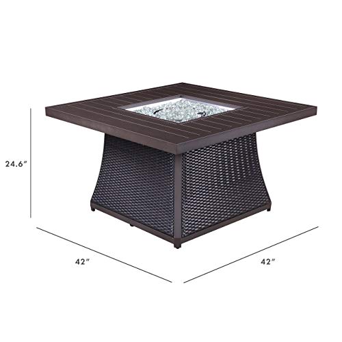 Kinger Home Patio Furniture Set with Propane Gas Fire Pit Tables