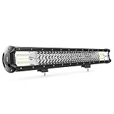 Nilight 18005C-A 1PC 26Inch Triple Row Lights 297W 29700LM Flood Spot Combo Beam Bar Driving Boat Super Bright Led Off Road Trucks,2 Years Warranty