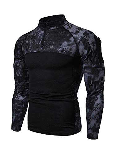 Sexy-Dance-Tactical-Uomo-Camo-Combat-Camicia-a-Maniche-Lunghe-Stile-Militare-Slim-Fit-Outdoor-Top-con-Tasche-per-Caccia-Campeggio-Escursioni