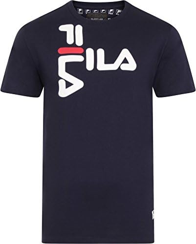 Fila Vintage Men's Black Line Diago Graphic T-Shirt, Blue, Medium