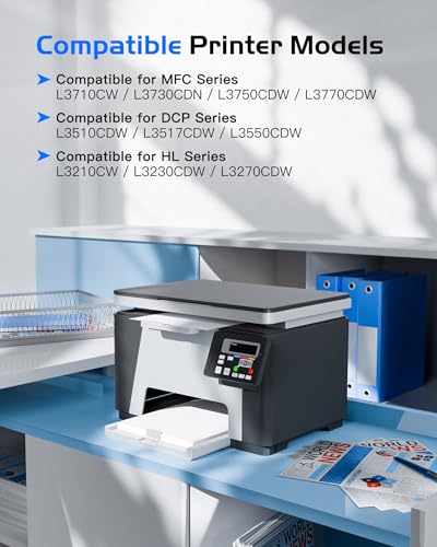 TN247 TN-243CMYK DCP-L3550CDW Toner Cartridge Compatible with Brother TN243 TN243CMYK TN247BK for Brother MFC-L3750CDW MFC-L3770CDW HL-L3210CW MFC-L3710CW HL-L3230CDW DCP-L3510CDW (5-) Pack)