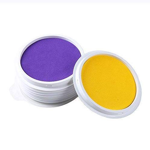 Laojbaba Craft Large Ink Pad Stamps Partner DIY Color,8 Colors Rainbow Finger Ink pad for Kids (Pack of 8)