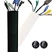 New Design PREMIUM 63'' Cable Management Sleeve, Best Cords Organizer System for TV Computer Office Home Entertainment, DIY Adjustable Black - White Cord Sleeves Wire Cover Concealer Wrap primary